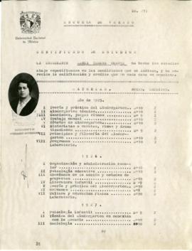 María Teresa Chávez academic transcript