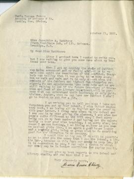 María Teresa Chávez correspondence to Josephine Adams Rathbone, 1931